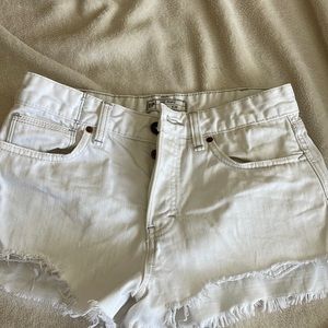 Free people distressed button up shorts